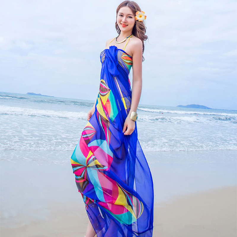 Printed Wrap Skirt - Pareo Scarf Women Beach Sarongs Beach