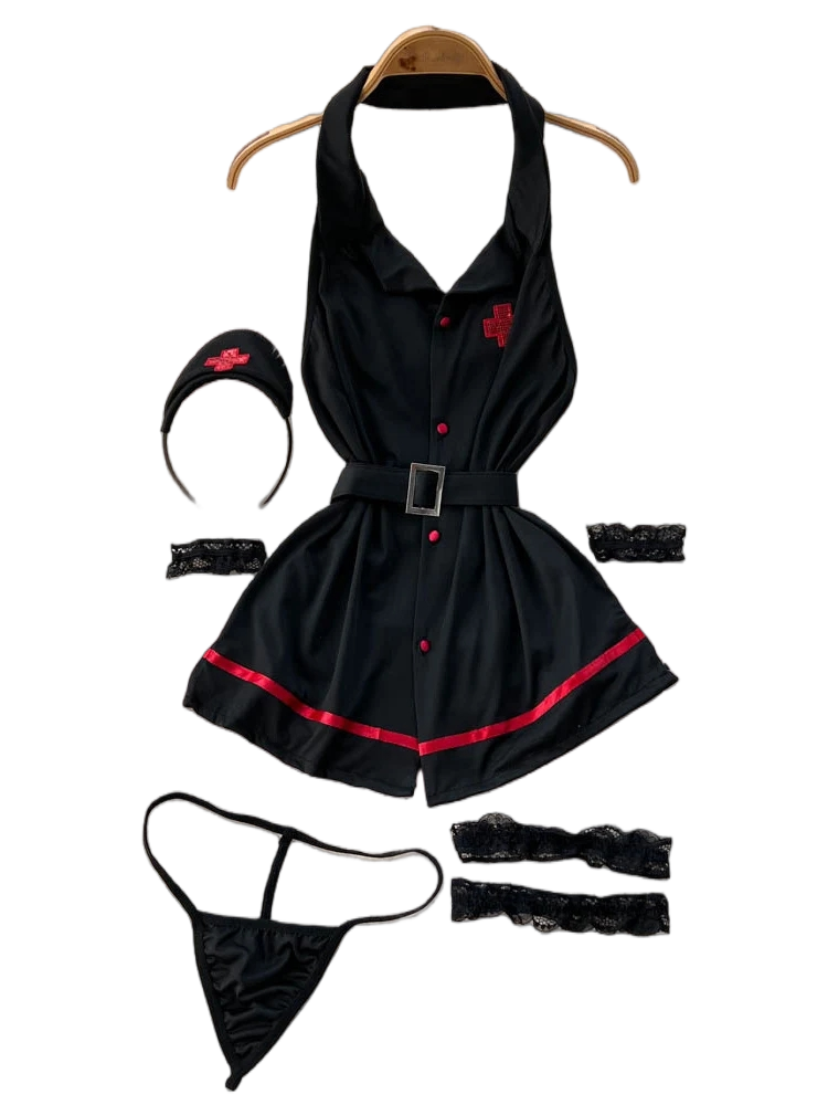 Women Fashion Styles - Erotic Fashion Sexy Halter Lingerie Dress