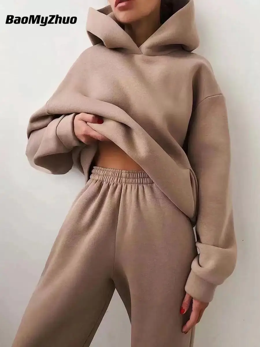 Hoodie Women Oversized - Winter Two Piece Sets Women Tracksuit