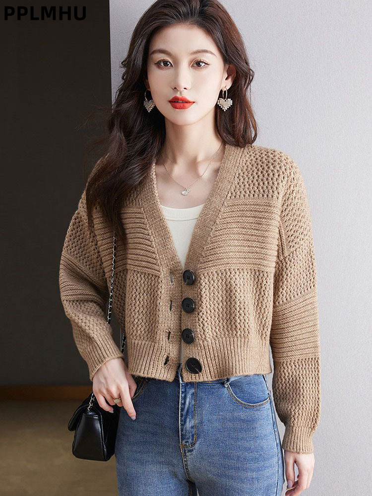 Women'S Fashion Gilet - Women's Casual Short Knitted Cardigan Button
