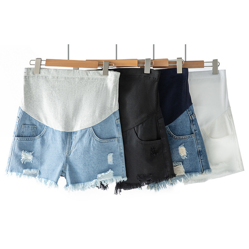 Mom Jeans Women - Large Size Maternity Shorts High Waisted