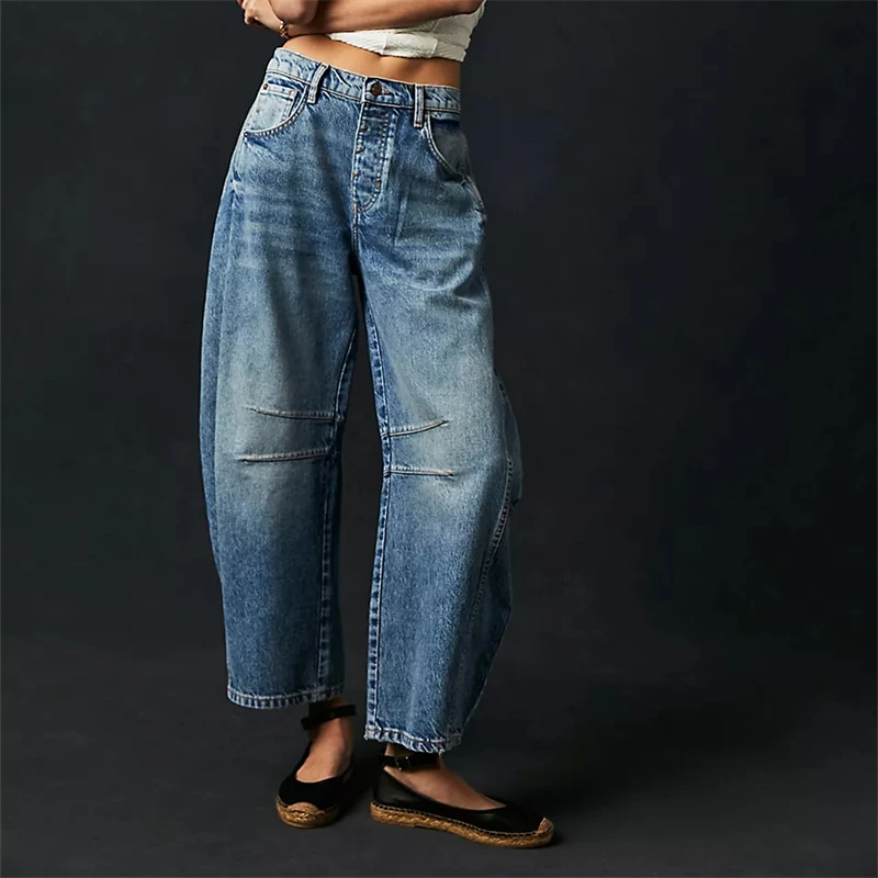 Mom Jeans Women - High Stretch Mid-Rise Jeans Fashion Wide