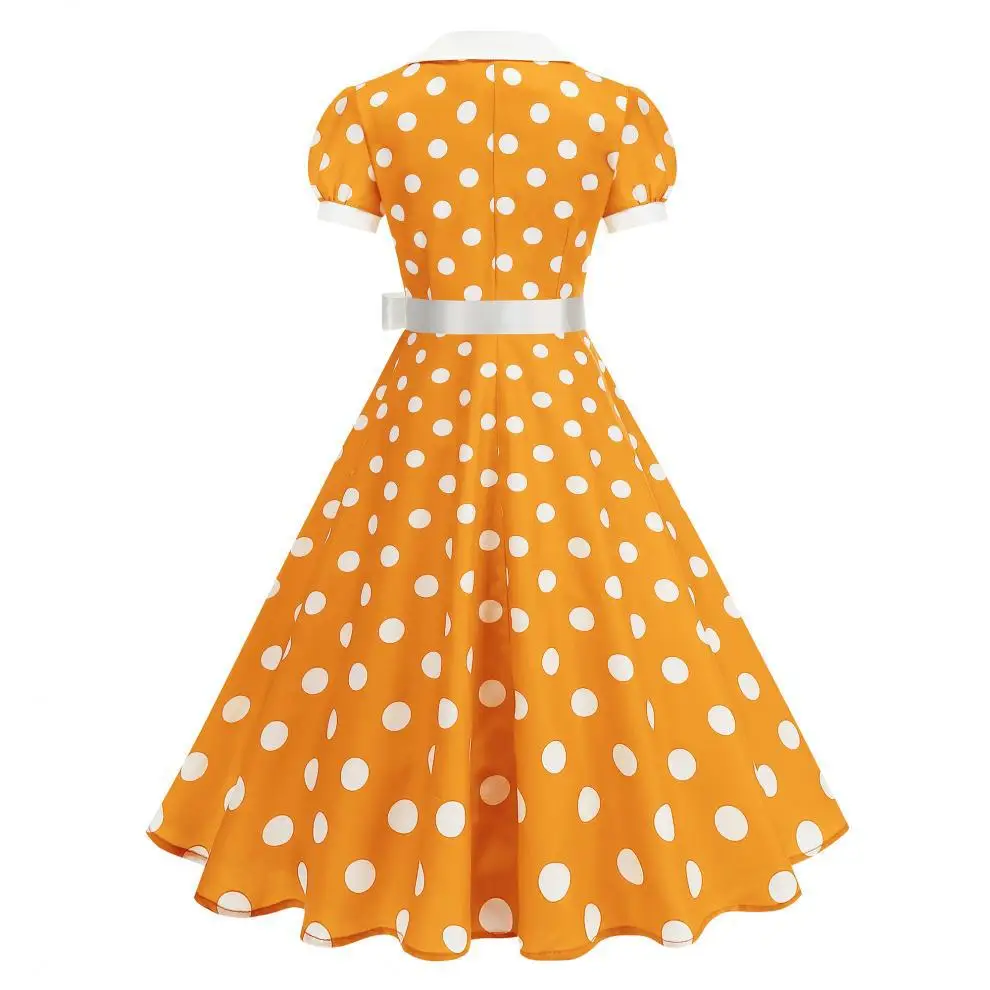 Women'S Fashion Of The 60S - Vintage Polka Dot Summer Dress Women