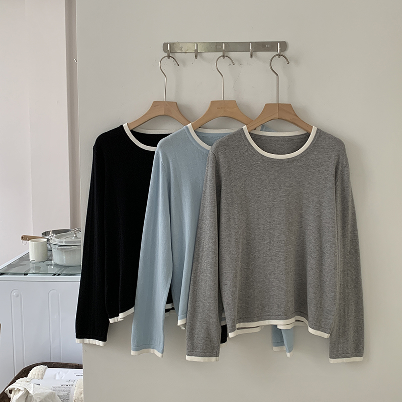 Women Fashion Styles - 100% Cotton Women O-neck Color Blocking