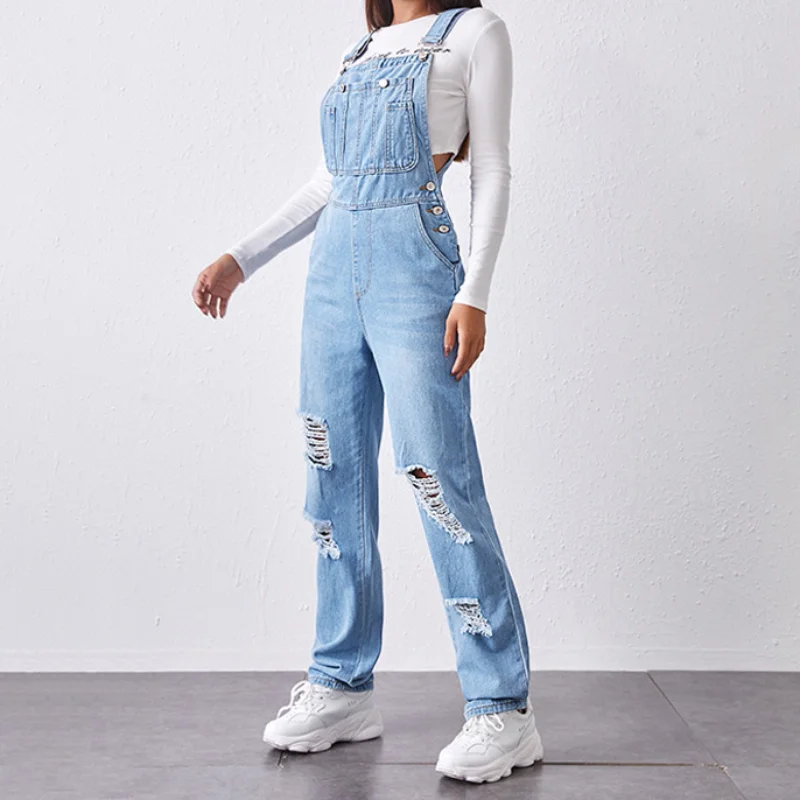 Mom Jeans Women - Blue Denim Jumpsuit Overalls Rompers Women