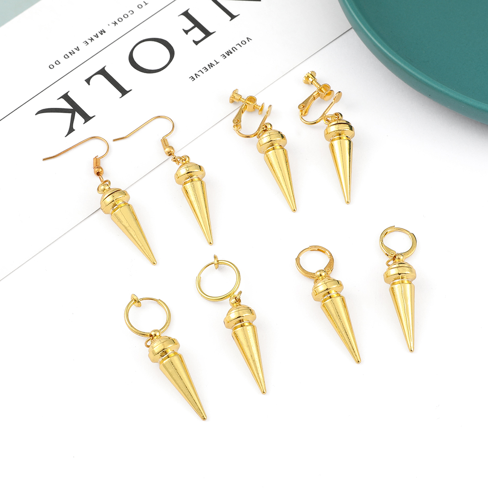 Women'S Fashion Earrings - Fashion Anime Golden Color Awl Minimalist