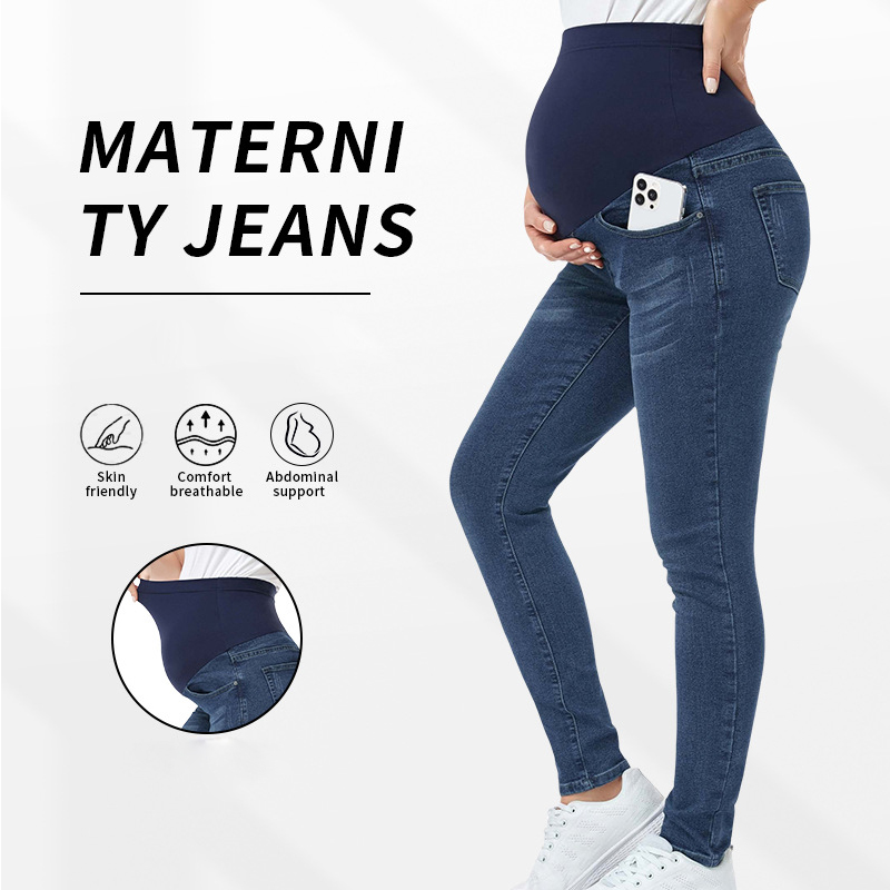 Mom Jeans Women - High Waist Maternity Jeans Tight Autumn