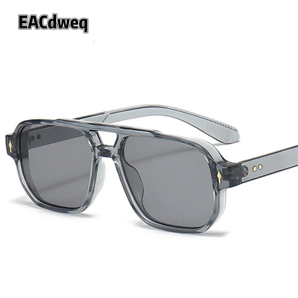 Women'S Fashion Eyewear - Vintage Double Bridges Men Square Sunglasses