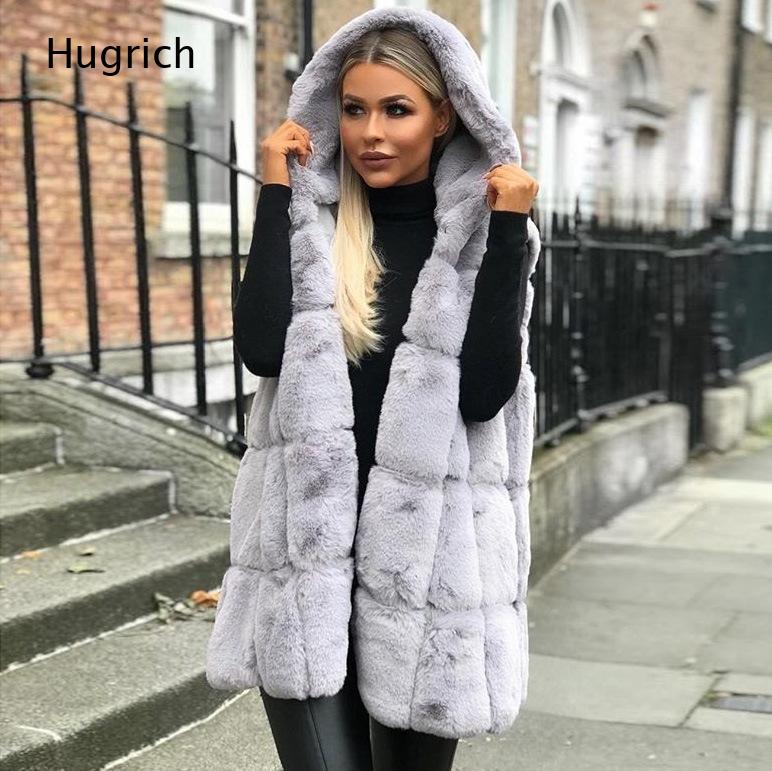 Women Brown Faux Fur Hooded Ve - Women'S Fashion Gilet review and price