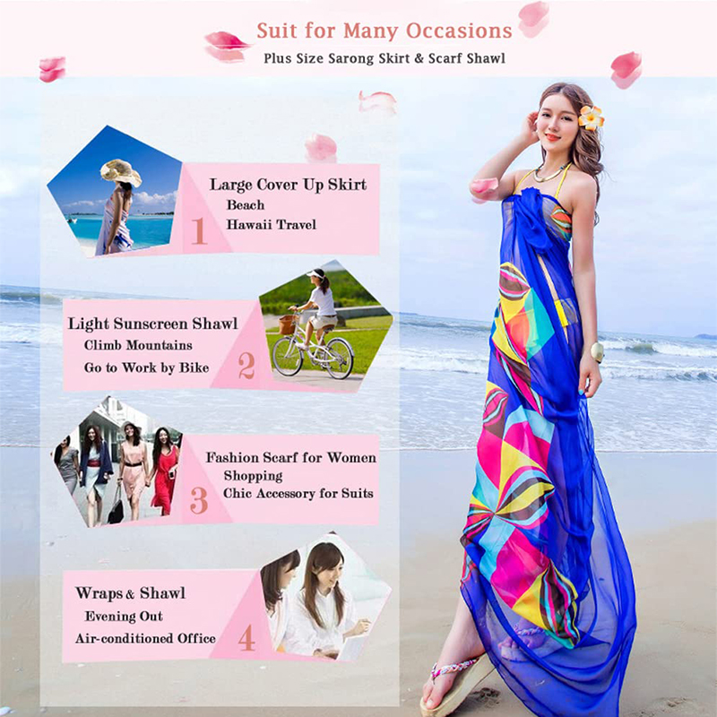Pareo Scarf Women Beach Sarong - Printed Wrap Skirt review and price