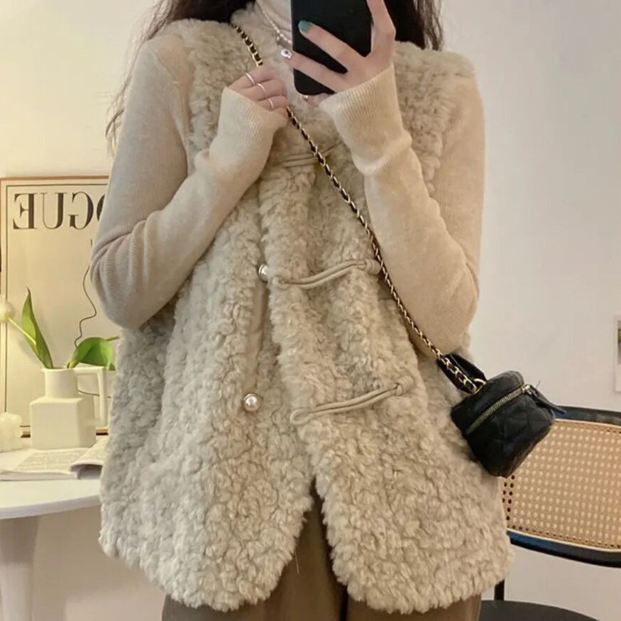 Women's Vests Lamb Plush White - Women'S Fashion Gilet review and price