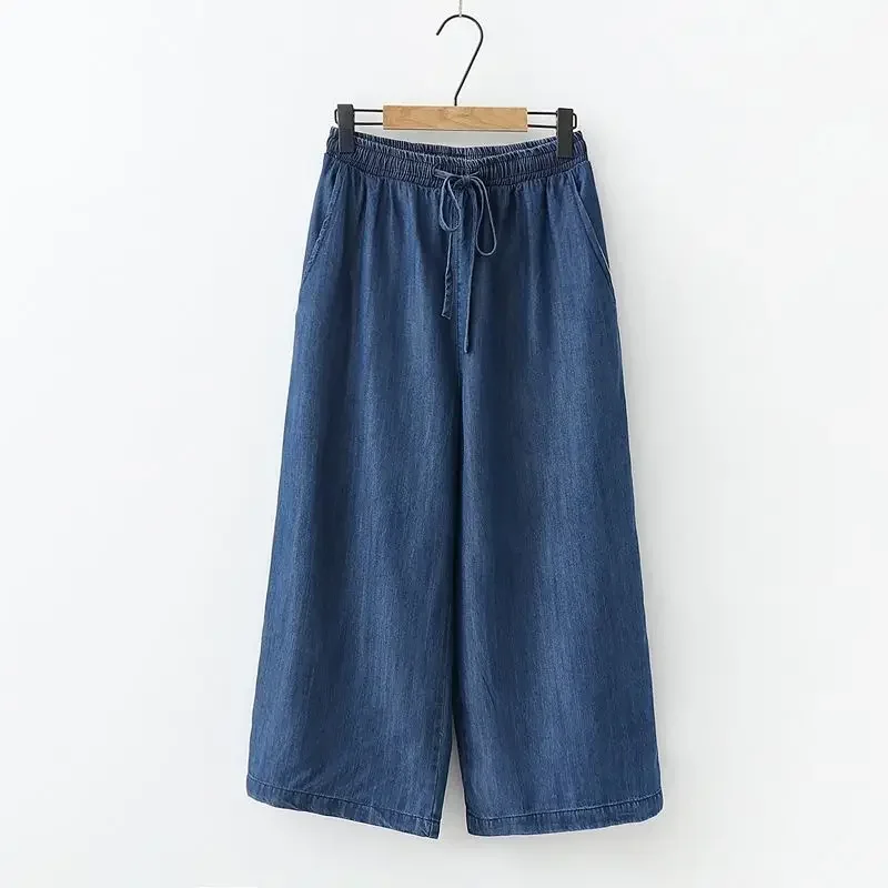 Fashion Cotton Blue Calf-Lengt - Mom Jeans Women review and price