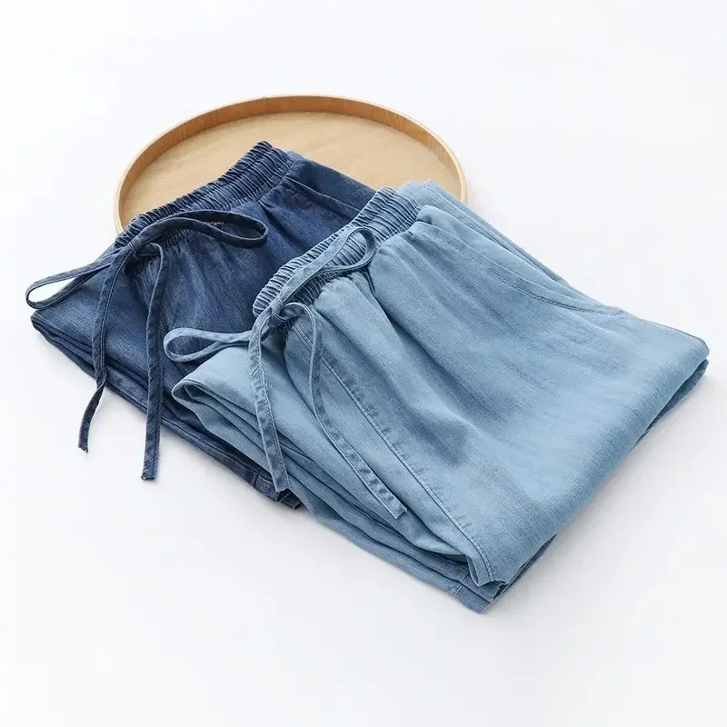Fashion Cotton Blue Calf-Lengt - Mom Jeans Women review and price