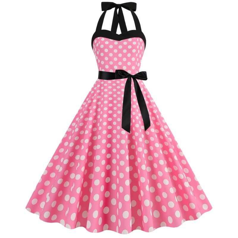 Elegant Women Polka Dot Dress  - Women'S Fashion Of The 60S review and price
