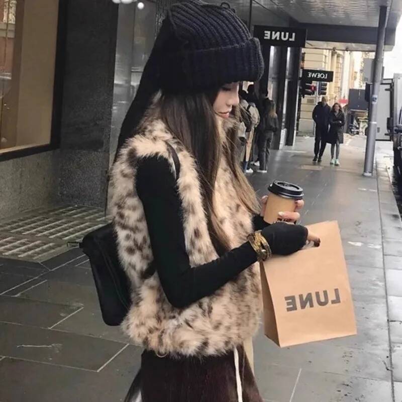Women's Leopard Print Faux Fur - Women'S Fashion Gilet review and price