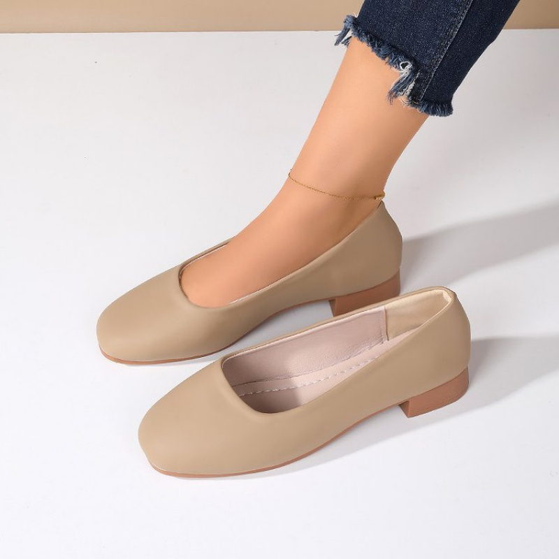 Soft Leather Round Toe Slip-On - Women Fashion Heels review and price