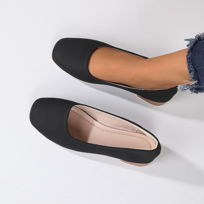 Soft Leather Round Toe Slip-On - Women Fashion Heels review and price