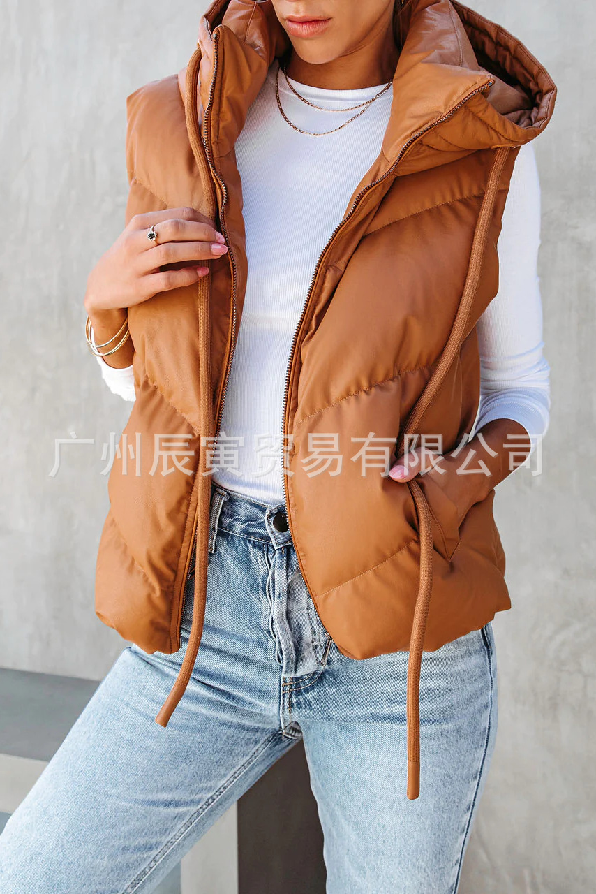 Women's Solid Color Hooded Pad - Women'S Fashion Gilet review and price
