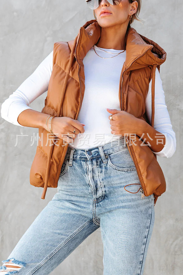 Women's Solid Color Hooded Pad - Women'S Fashion Gilet review and price