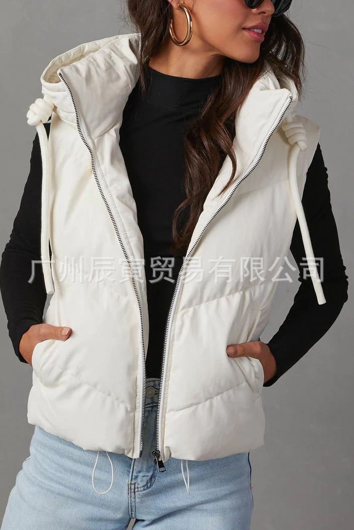 Women's Solid Color Hooded Pad - Women'S Fashion Gilet review and price