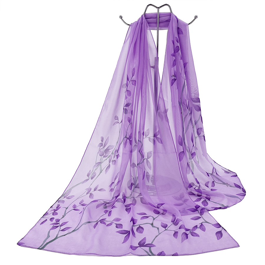 Leaf Print Silk-like Chiffon S - Printed Wrap Skirt review and price