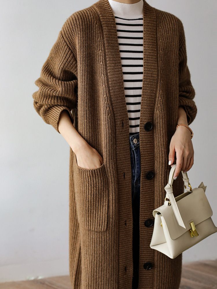 Baggy Long Knitted Cardigan Si - Women'S Fashion Gilet review and price