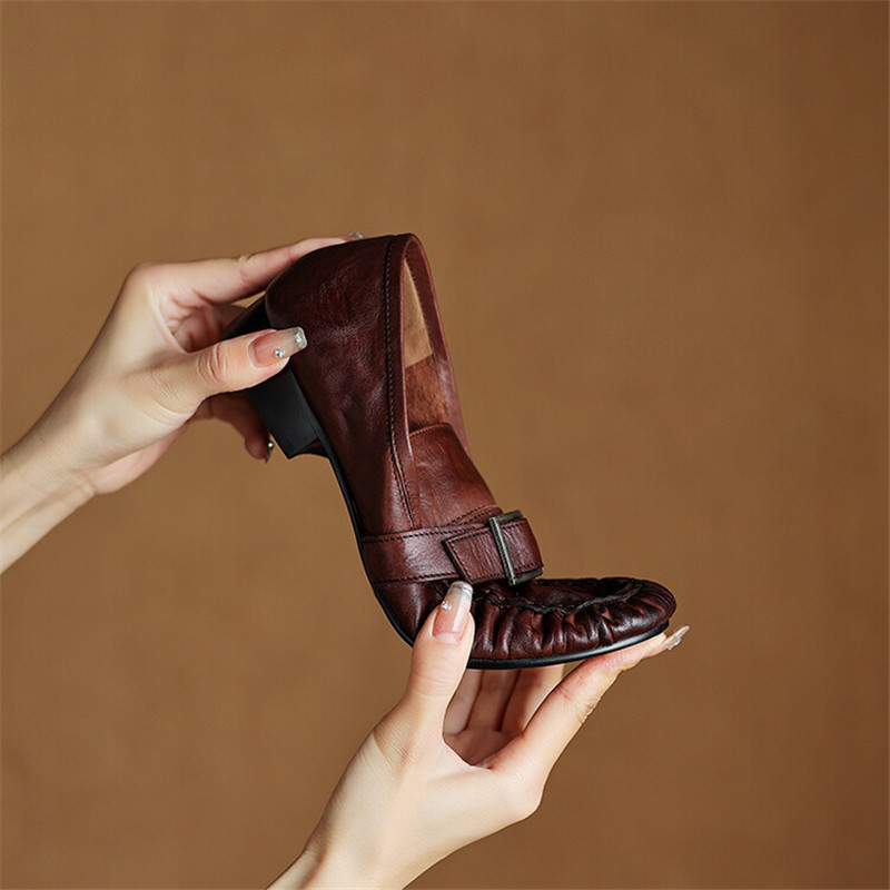 New Autumn Genuine Leather Wom - Women Fashion Heels review and price
