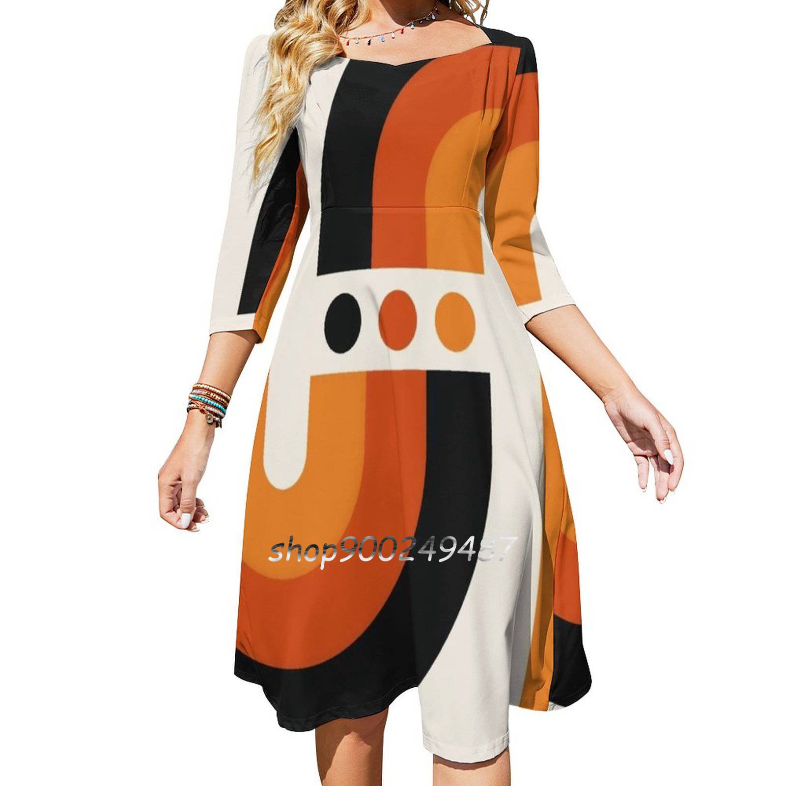 Sunset Rainbow Flare Dress Squ - Women'S Fashion Of The 60S review and price