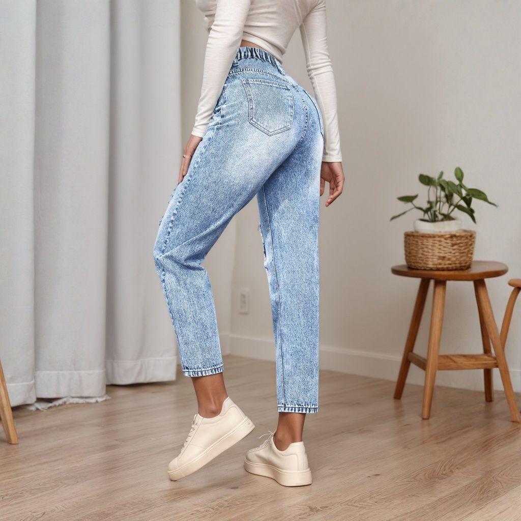 Women's Slim Fit Jeans with Ri - Mom Jeans Women review and price
