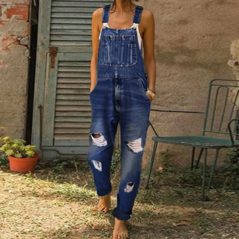 Blue Denim Jumpsuit Overalls R - Mom Jeans Women review and price