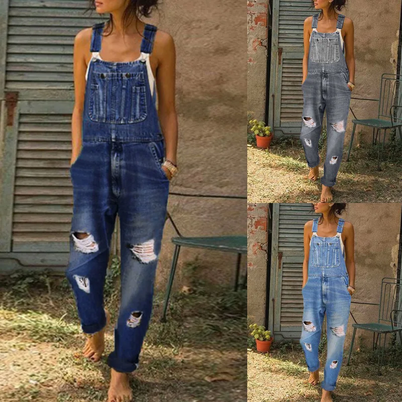 Blue Denim Jumpsuit Overalls R - Mom Jeans Women review and price