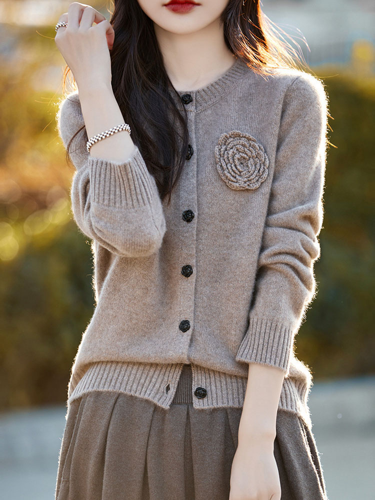 Flower Knitted Cardigan Long S - Women'S Fashion Gilet review and price