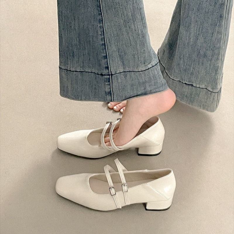 Square Toe Low Heel Women Silv - Women Fashion Heels review and price