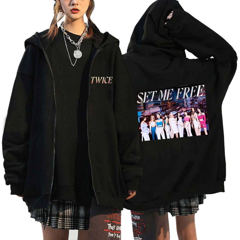 Pop TWICE Kawaii Harajuku Grap - Hoodie Women Oversized review and price