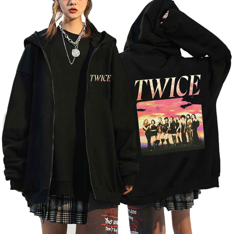 Pop TWICE Kawaii Harajuku Grap - Hoodie Women Oversized review and price