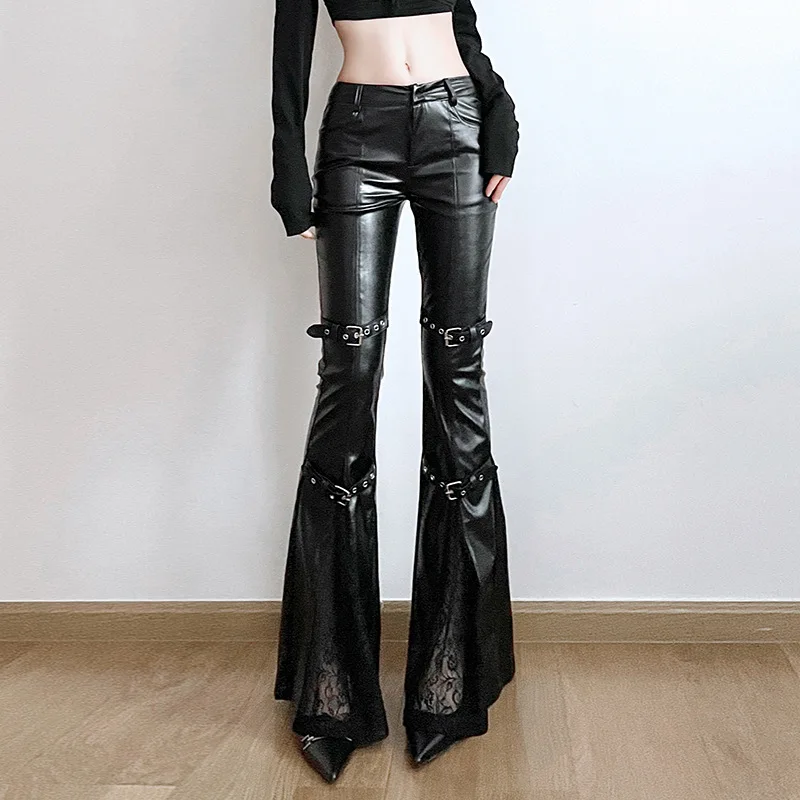 Women's PU Leather Flare Pants - Women'S Fashion Trousers review and price