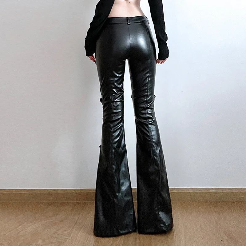 Women's PU Leather Flare Pants - Women'S Fashion Trousers review and price