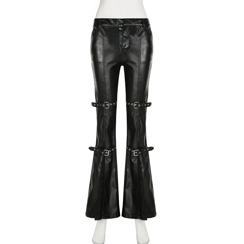 Women's PU Leather Flare Pants - Women'S Fashion Trousers review and price